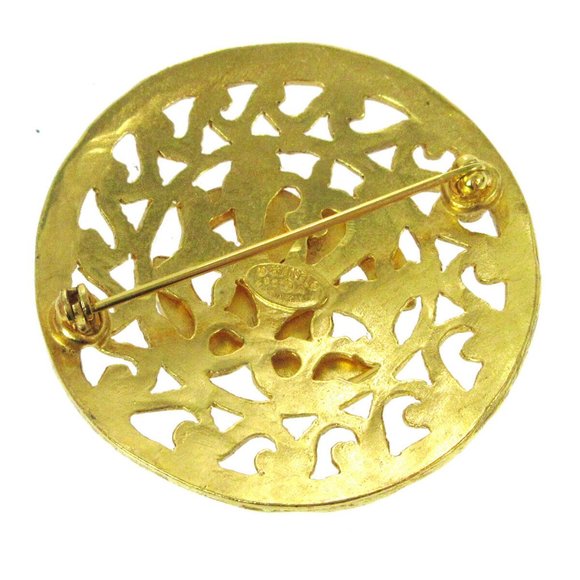 AUTHENTIC CHANEL CC Logos Medallion Motif Brooch Pin Corsage Gold-Tone 9 - Picture 2 of 4